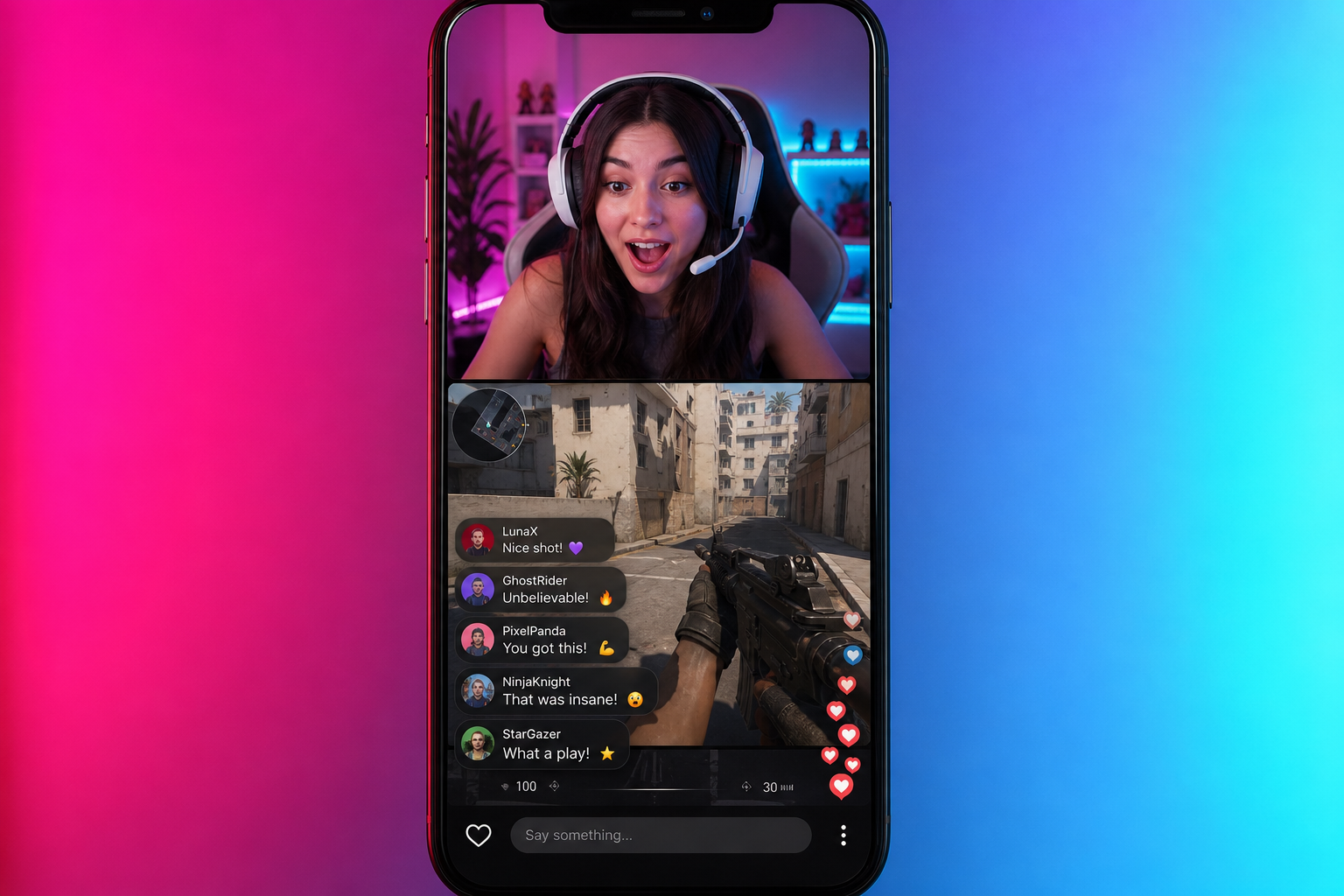Live vertical smartphone