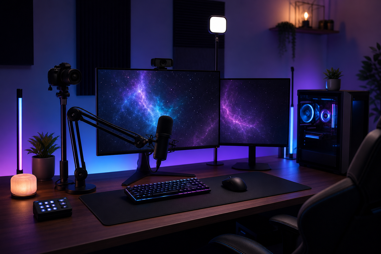 Setup streaming Twitch — ecrans et micro